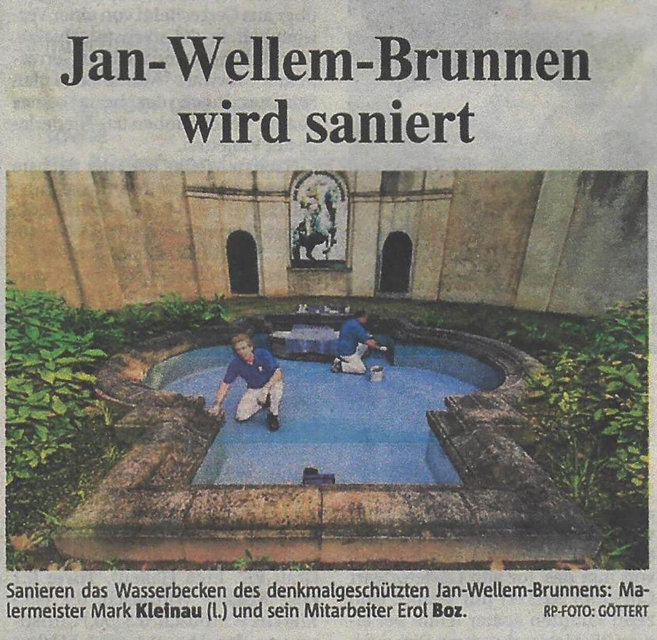 Brunnenbecken Sanierung im Jahre 2011